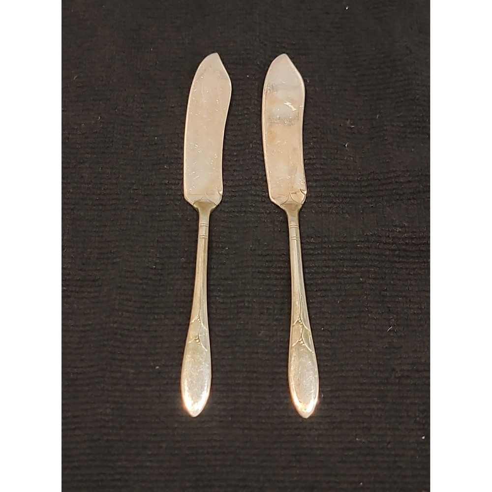 Oneida Community Lady Hamilton 1932 Vintage Butter Knife Set Of 2 silverplate